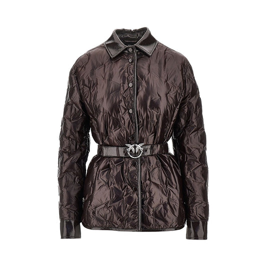 PINKO Padded nylon jacket with belt