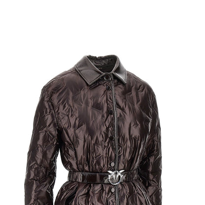 PINKO Padded nylon jacket with belt