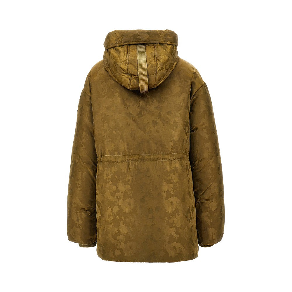 PINKO Camouflage technical satin down jacket