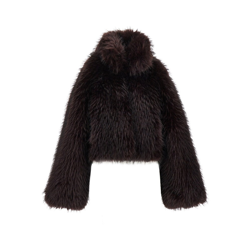 PINKO Faux fur cropped jacket