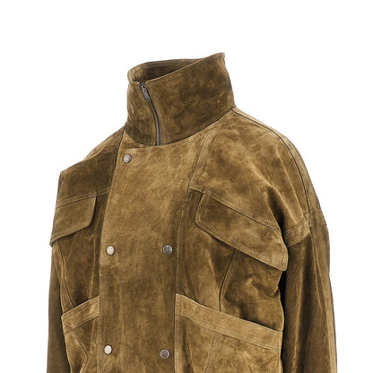 Saint Laurent Oversized suede leather bomber jacket