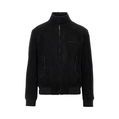 GUCCI Suede leather bomber jacket