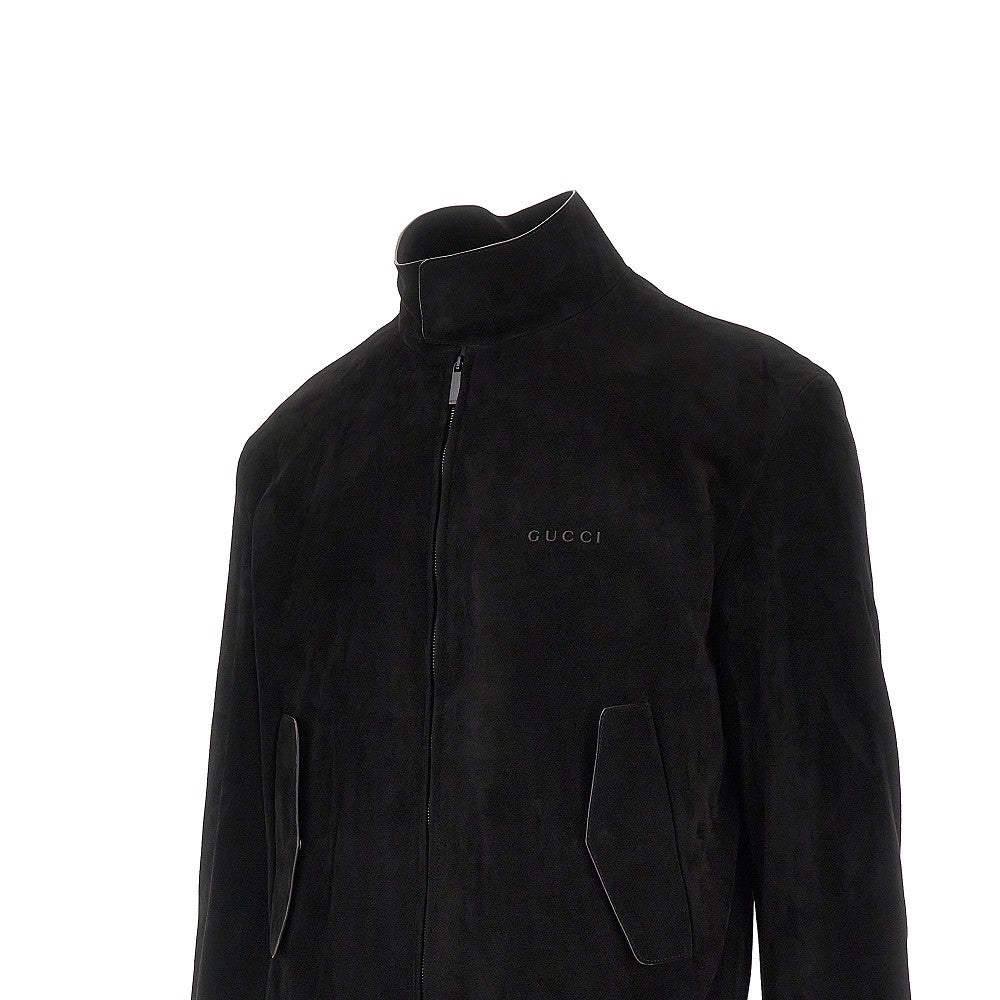 GUCCI Suede leather bomber jacket