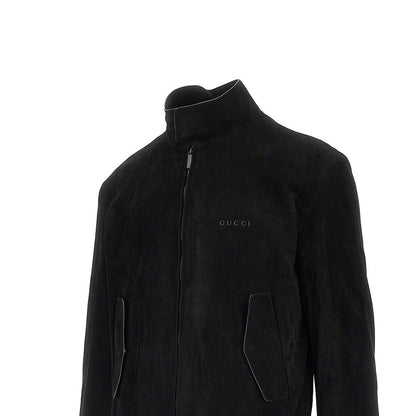GUCCI Suede leather bomber jacket