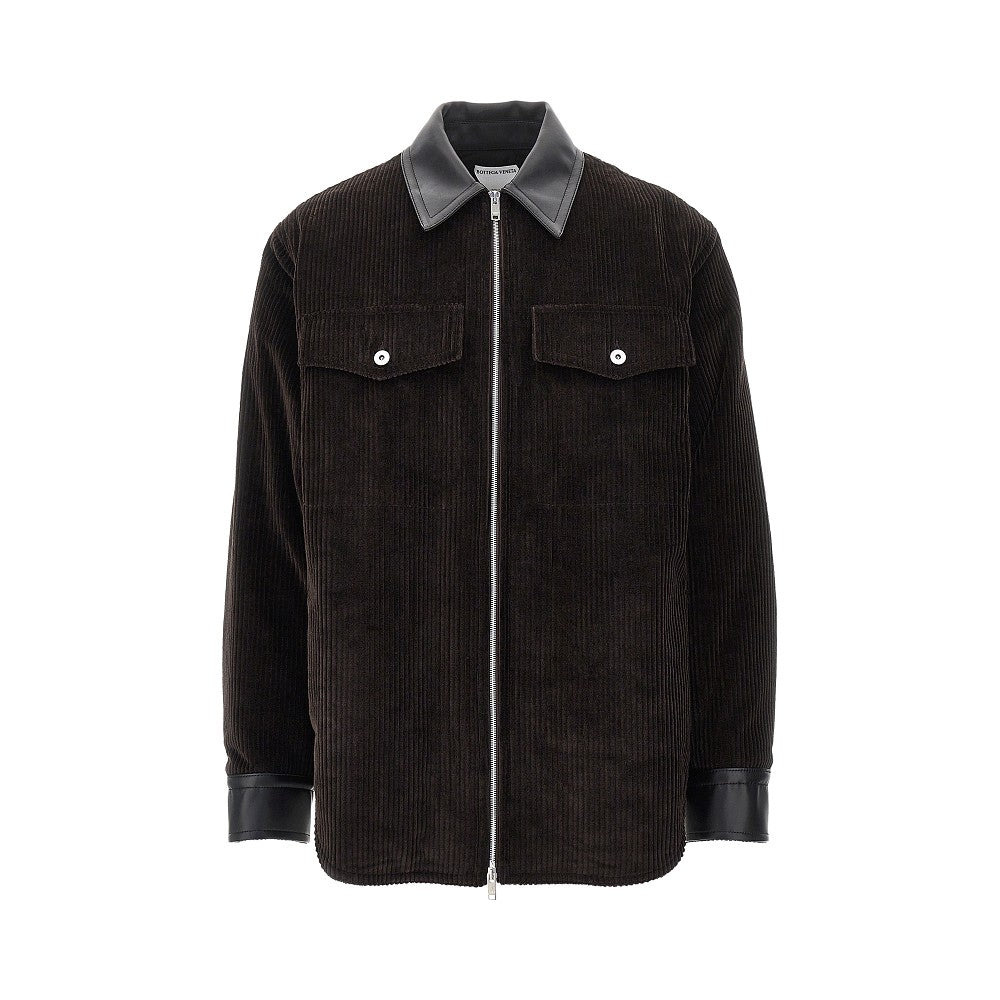 Bottega Veneta Corduroy overshirt with leather details