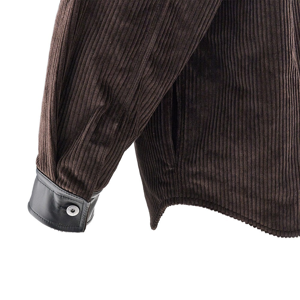 Bottega Veneta Corduroy overshirt with leather details