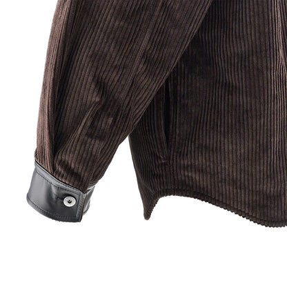 Bottega Veneta Corduroy overshirt with leather details