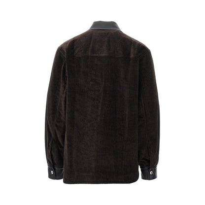 Bottega Veneta Corduroy overshirt with leather details