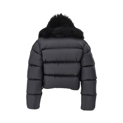 Gucci Cropped down jacket with shearling collar