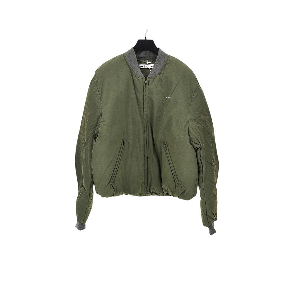 Acne Studios Tech poplin bomber jacket with suede patches