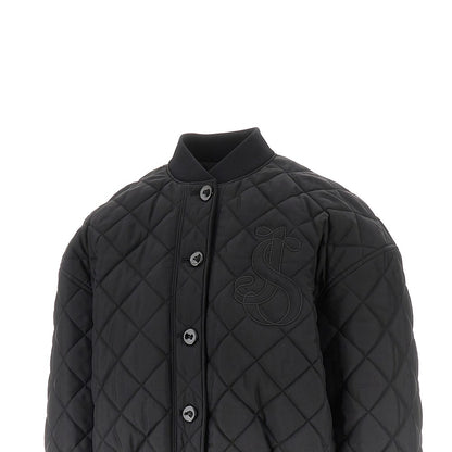 JIL SANDER Diamond-quilted twill padded bomber jacket