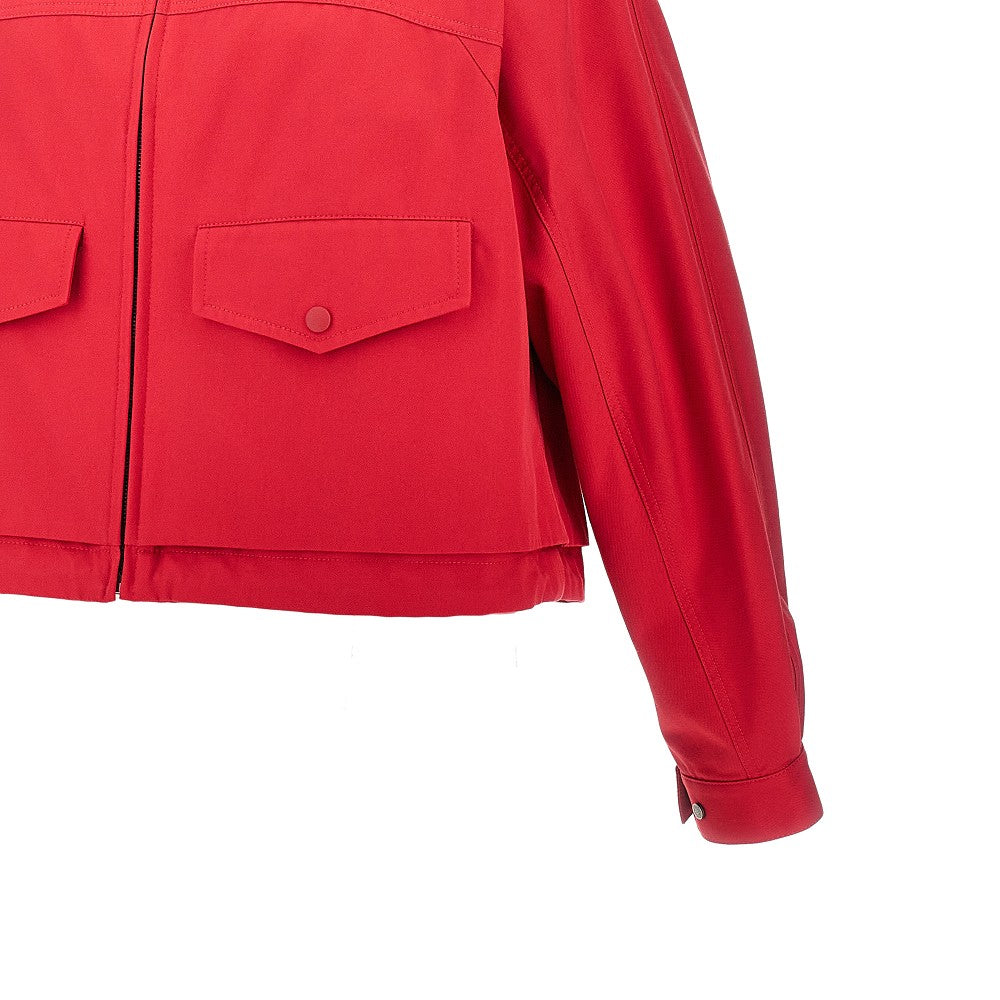 LOEWE Cotton and silk jacket with leather details