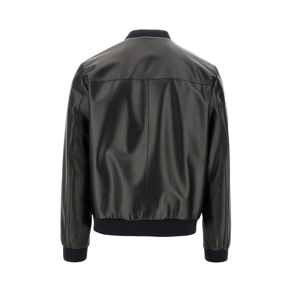PRADA Re-Nylon and leather reversible bomber