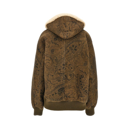 Etro Leather jacket with Paisley motif