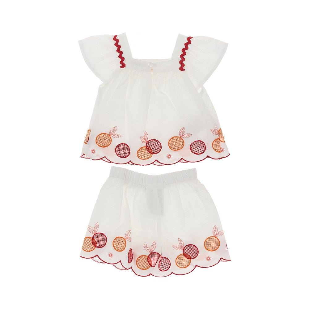 Mayoral Embroidered cotton two-piece set