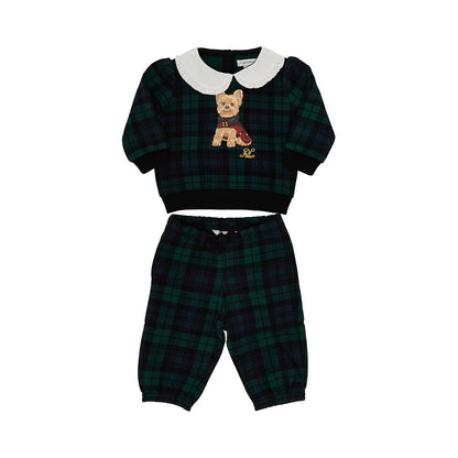 Ralph Lauren Tartan jersey two-piece set