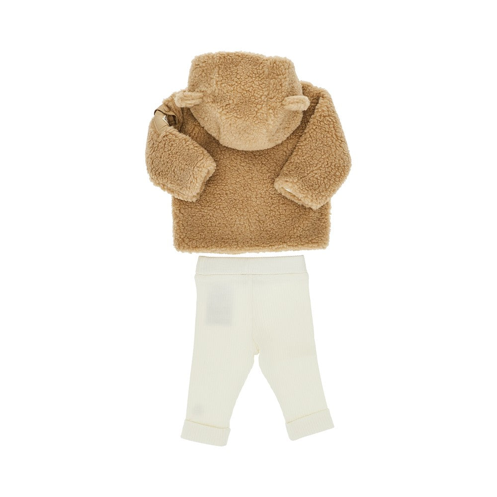 MONCLER Teddy fleece and cotton two-piece set