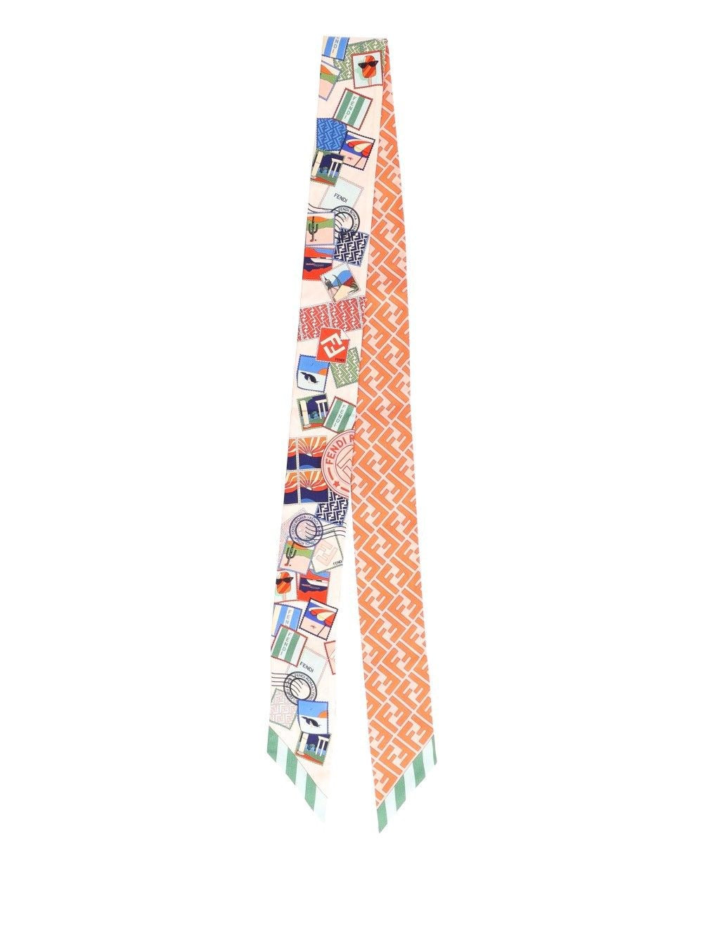 Fendi "Wrappy Heritage" Silk Scarf - Multi