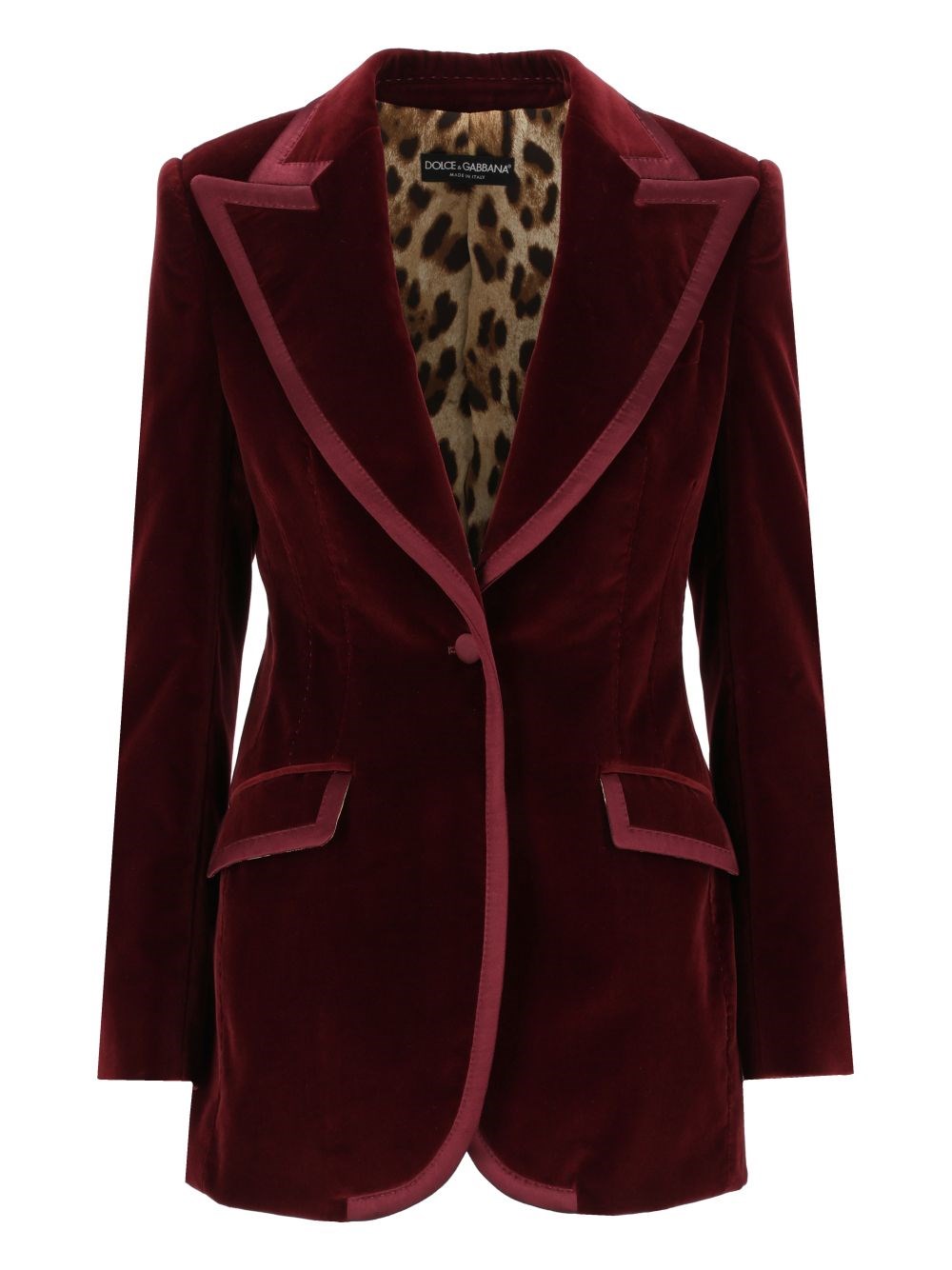 Dolce & Gabbana Single-Breasted Turlington Velvet Jacket - Bordeaux