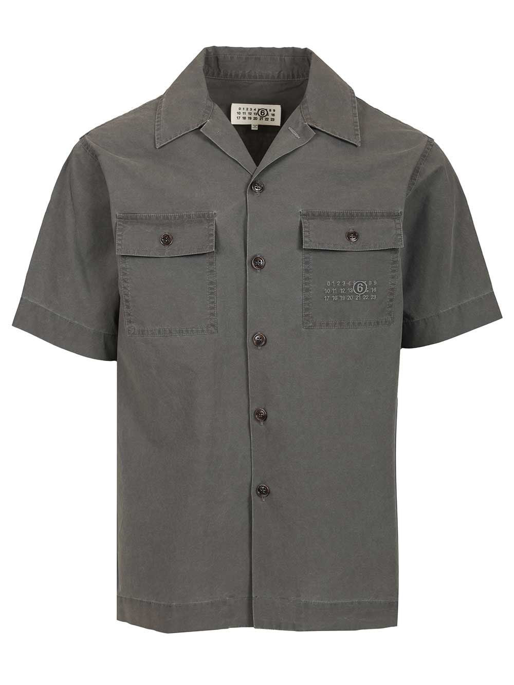 Mm6 Maison Margiela Short Sleeve Shirt - Grey