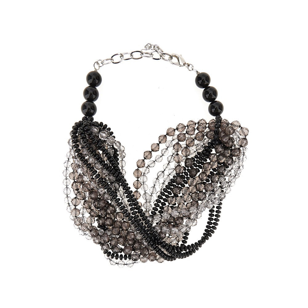 EMPORIO ARMANI Faceted beads multi-strand necklace