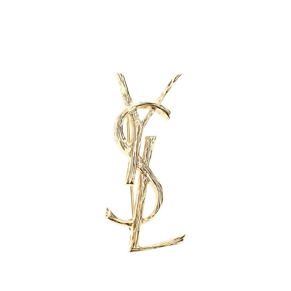 Saint Laurent Engraved texture Cassandre brooch