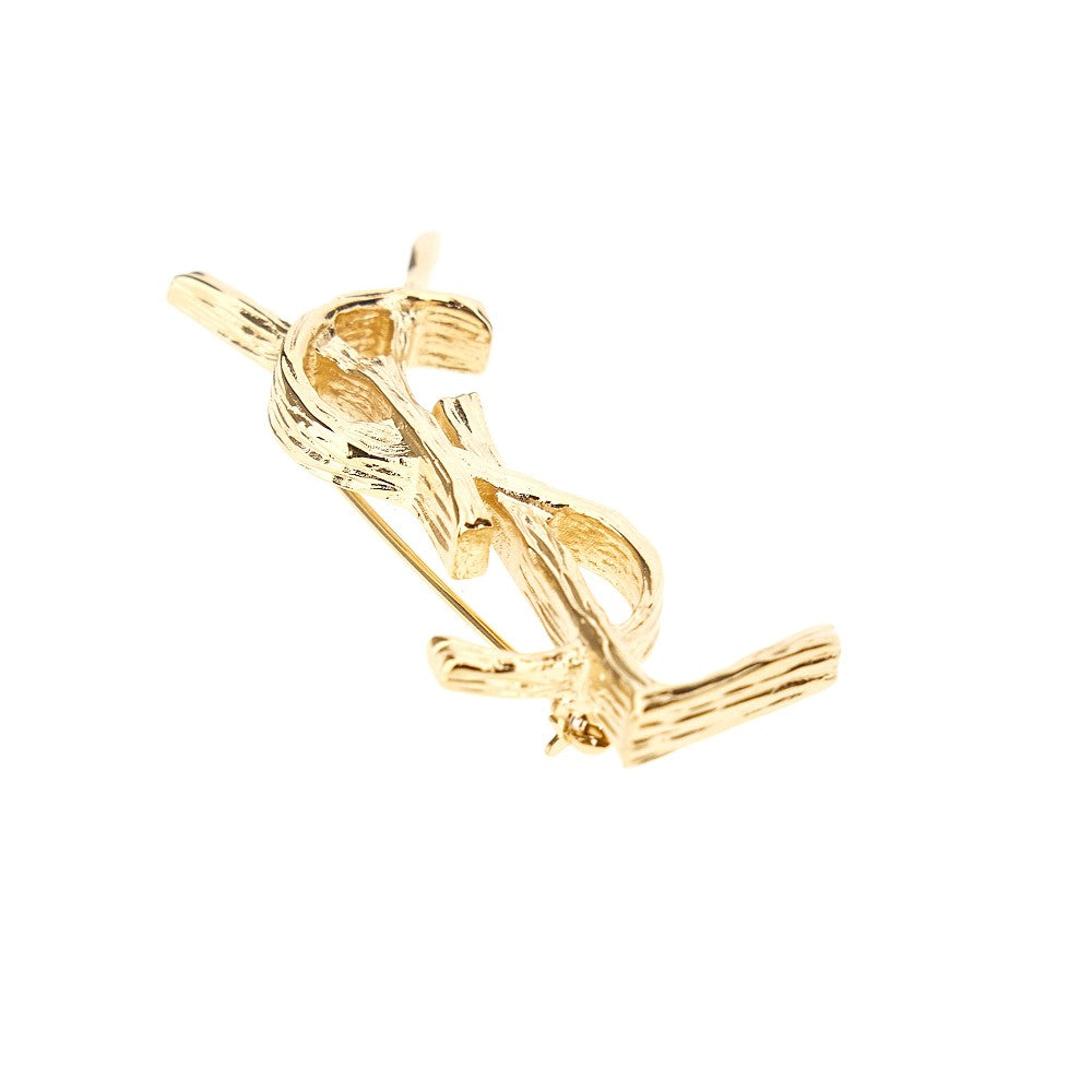 Saint Laurent Engraved texture Cassandre brooch