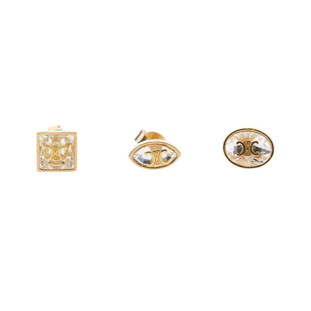 Celine 'Glitter Triomphe' studs 3-piece set
