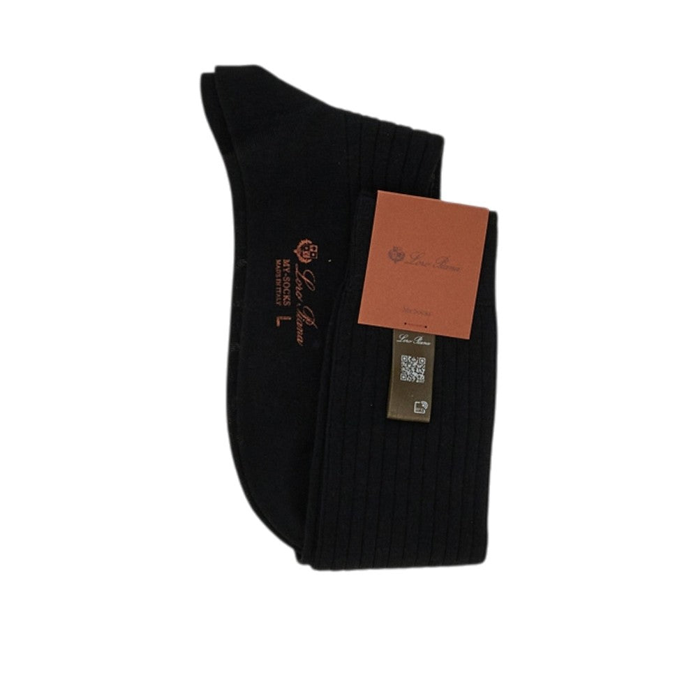 LORO PIANA Wool, cashmere and silk ribbed fine socks