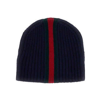 GUCCI Web motif wool beanie hat
