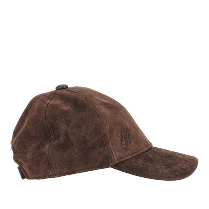 EMPORIO ARMANI Suede leather baseball cap with EA logo