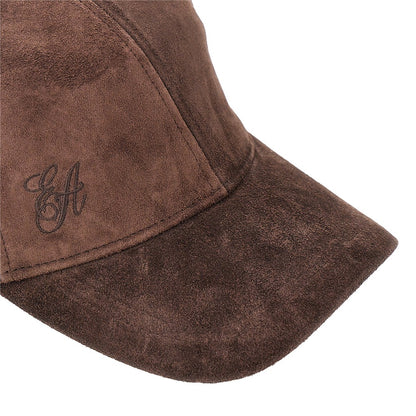 EMPORIO ARMANI Suede leather baseball cap with EA logo