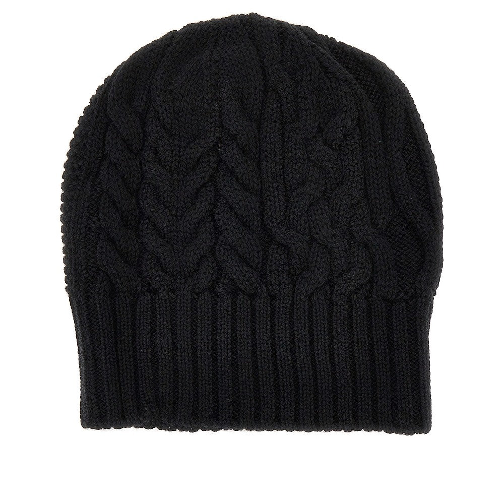 EMPORIO ARMANI Knitted beanie hat with logo label