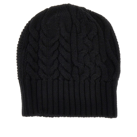 EMPORIO ARMANI Knitted beanie hat with logo label