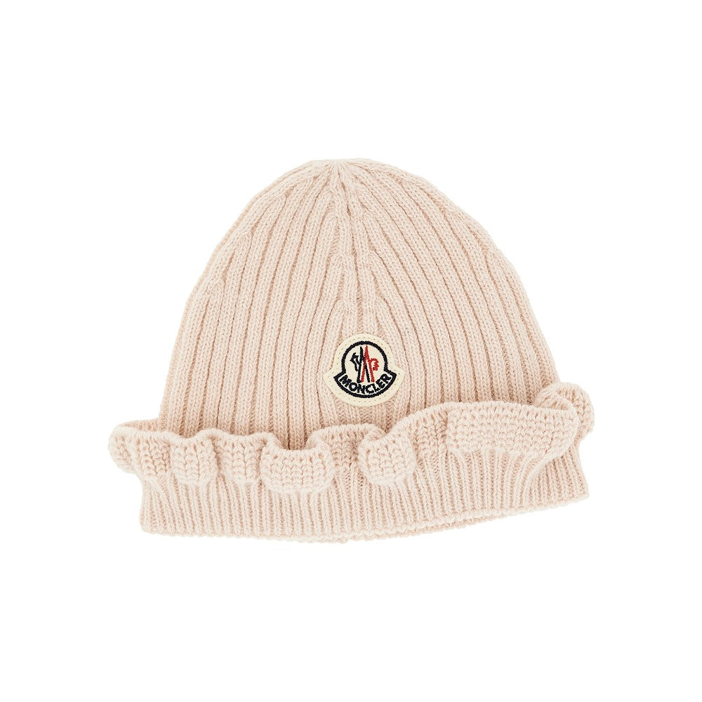 MONCLER Ruffled wool and cachemire beanie hat