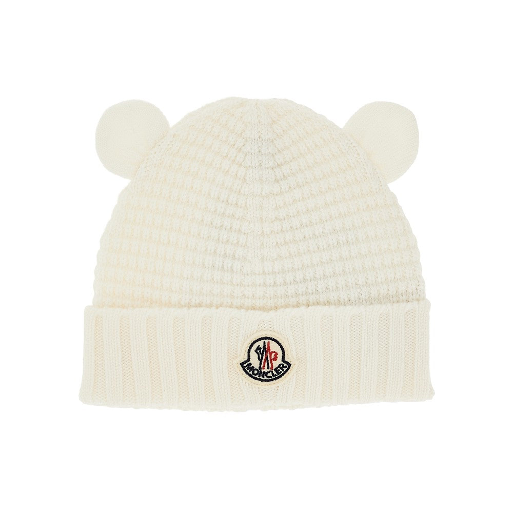 MONCLER Teddy Bear ears wool beanie hat