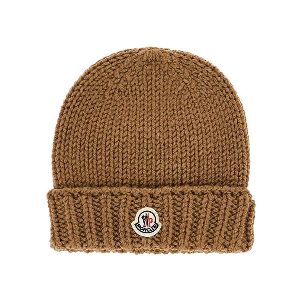 MONCLER Logo patch beanie hat