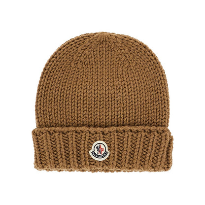 MONCLER Logo patch beanie hat