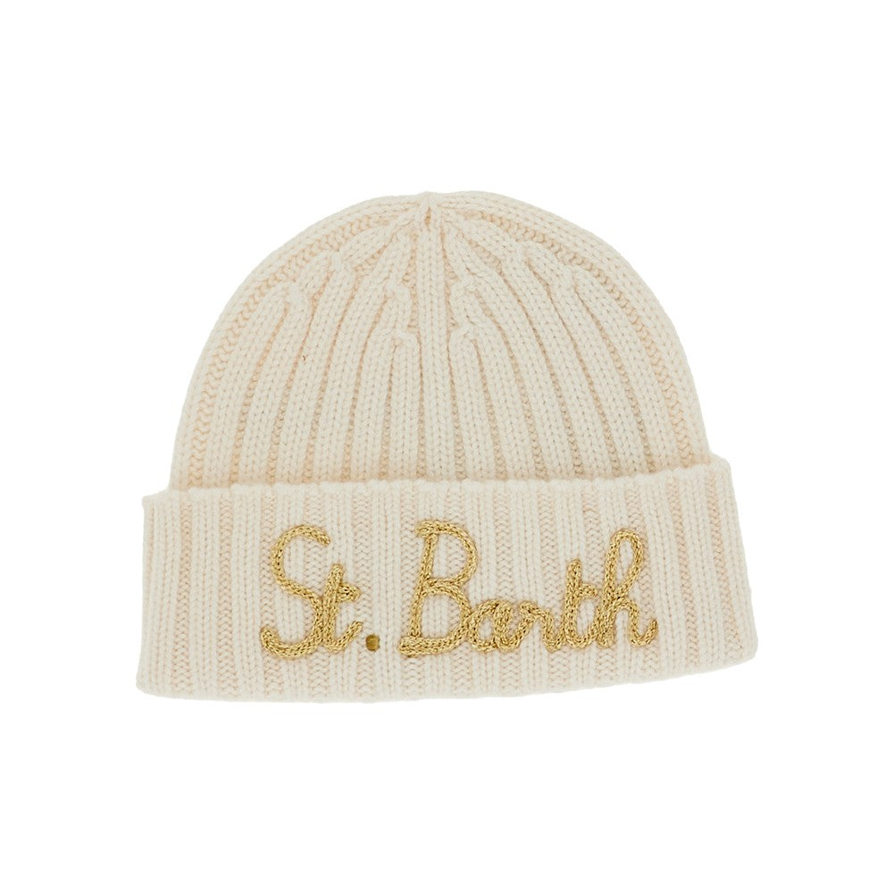 MC2 Saint Barth Logo embroidery ribbed beanie hat