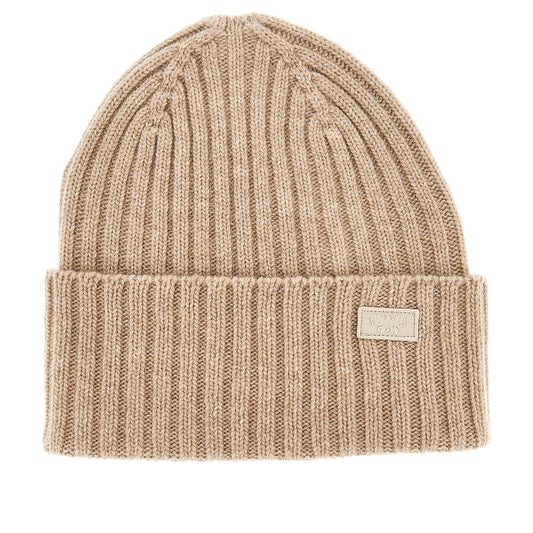 Weekend Max Mara Virgin wool beanie hat with logo patch