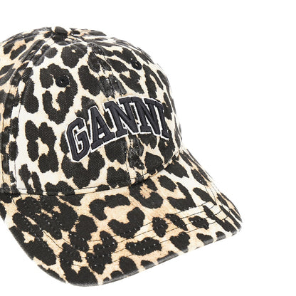 Ganni Leopard-print organic cotton baseball hat