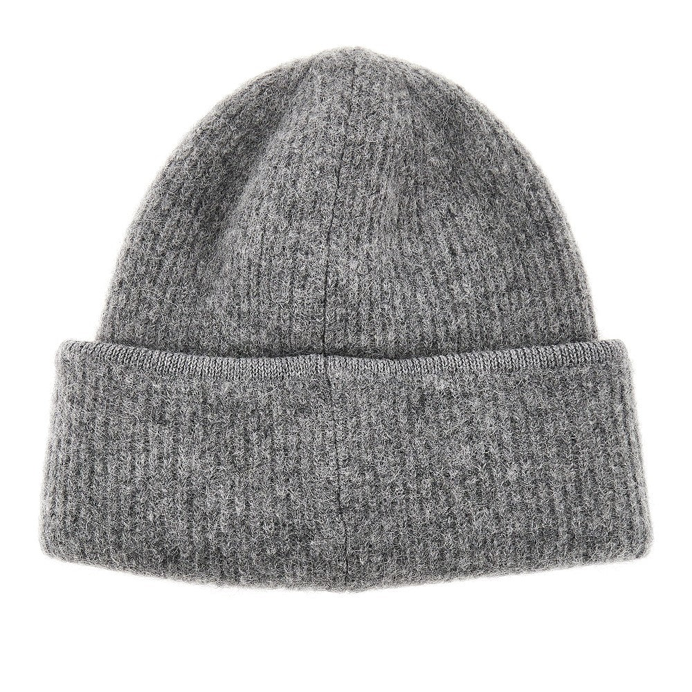 JACQUEMUS Knitted beanie hat with gros-grain logo