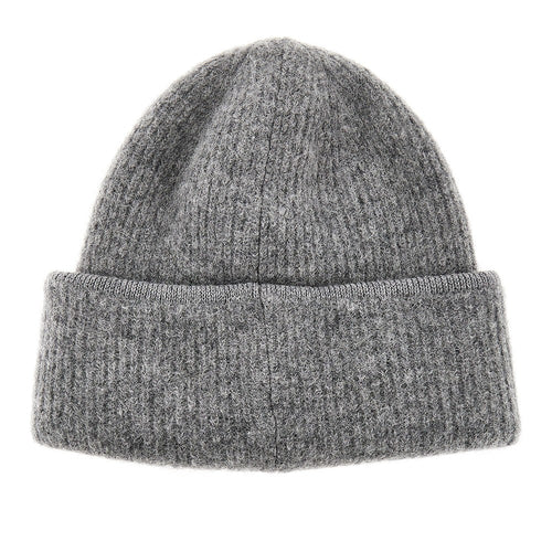 JACQUEMUS Knitted beanie hat with gros-grain logo
