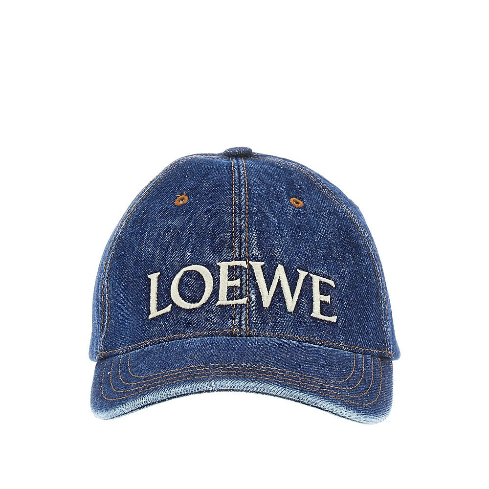LOEWE Logo embroidery denim baseball cap