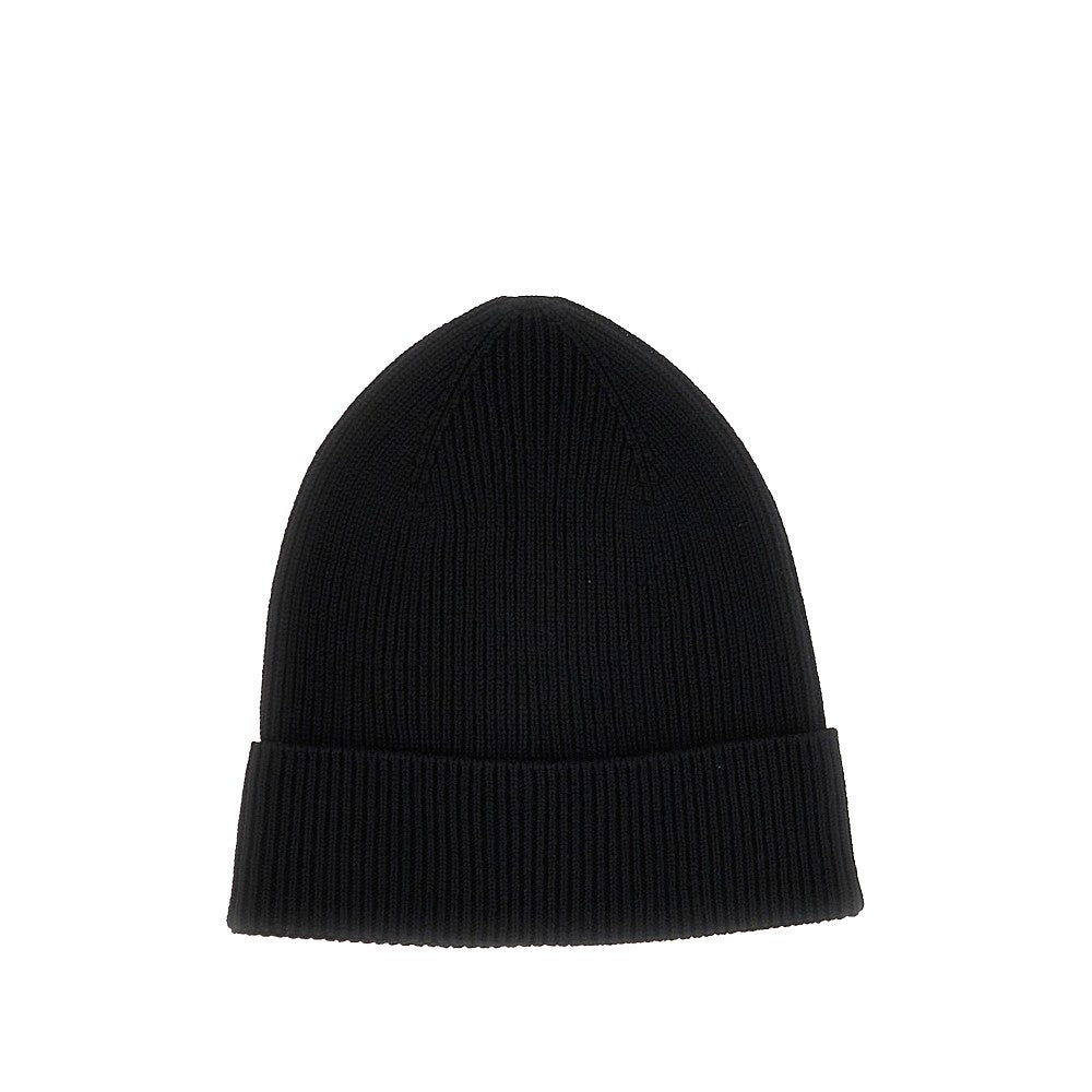 Moncler Wool beanie hat with logo patch