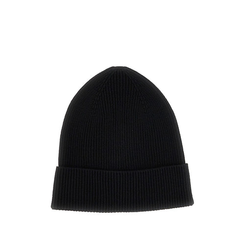 Moncler Wool beanie hat with logo patch