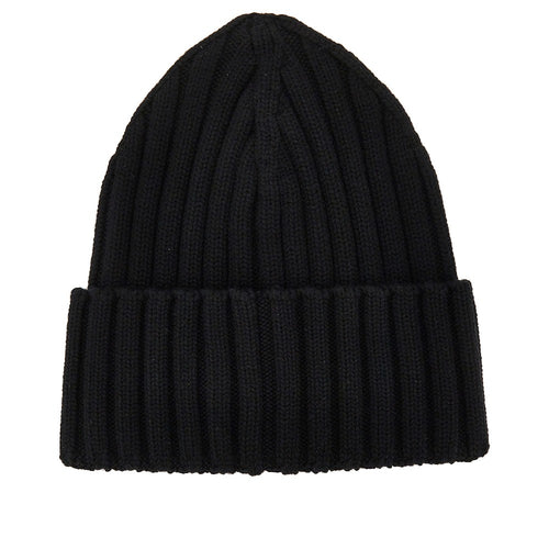 MONCLER Wool beanie hat with logo patch