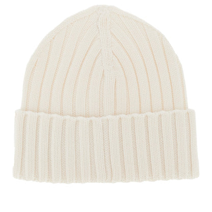 MONCLER Wool beanie hat with logo patch