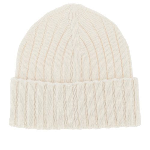 MONCLER Wool beanie hat with logo patch
