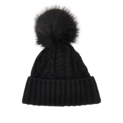 MONCLER Cashmere and wool beanie hat with logo patch